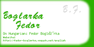 boglarka fedor business card